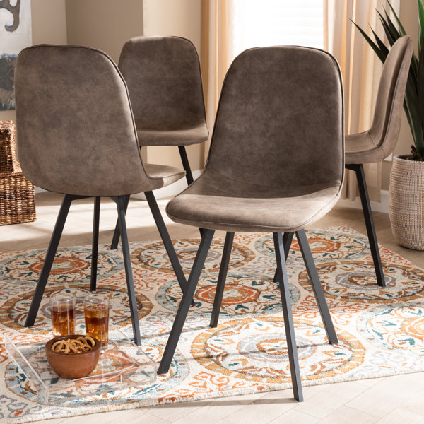 Tan suede best sale dining chairs